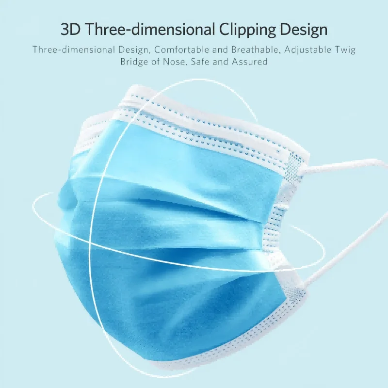 
			Mascarilla facial desechable de 3 capas		