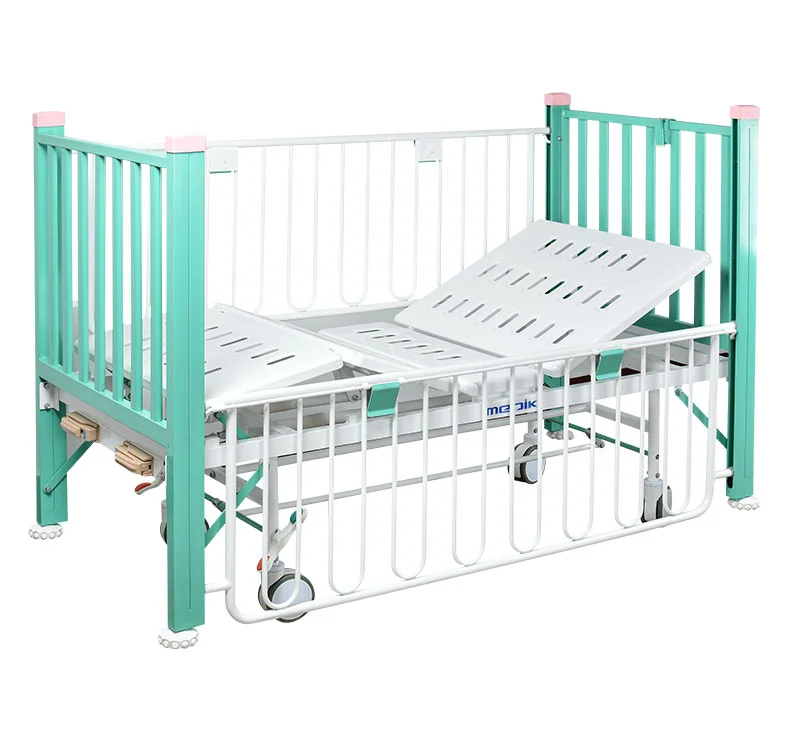Cama pediátrica mecánica manual de altura fija