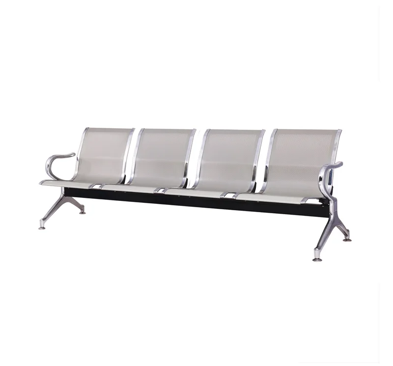 Banca Tandem 4 plazas de acero inoxidable YA-W09