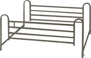 Standard Telescoping Full-Length Side Rail, Brown-Vein Finish | Homecare Bed Rails | Bed Rails | Beds | Products | Henyuan Medical