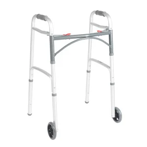 Deluxe Folding Walker, Two Button with 5" Wheels | Push Button | Walkers | Mobility | Products | Henyuan Medical