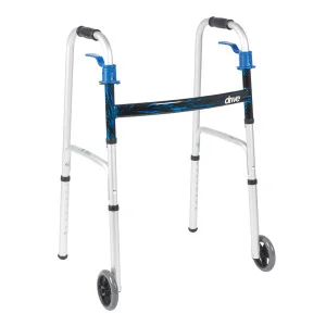 Deluxe, Trigger Release Folding Walker with 5" Wheels | Trigger Release | Walkers | Mobility | Products | Henyuan Medical