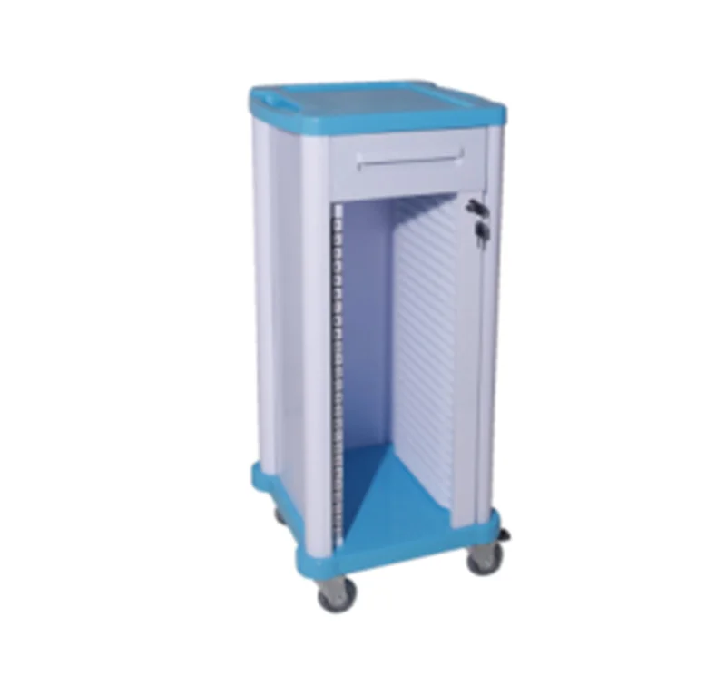 Medical Patient Record Trolley Plastic Material