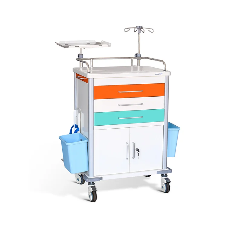 MK-C07 Hospital Metal Emergency Room Code Cart With Drawers