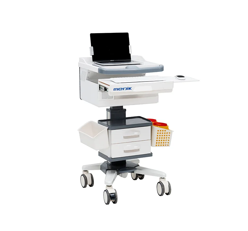 MK-PC03 Mobile Rolling Medical Computer Cart With Drawer For Hospital